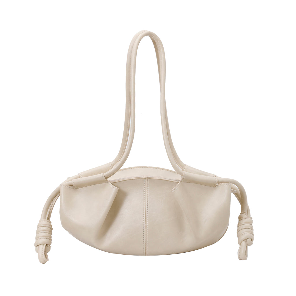 Vintage Soft Pleated Cloud Shoulder Bag, Knotted Side Strap Casual Underarm Hobo Handbag for Women Daily Commute