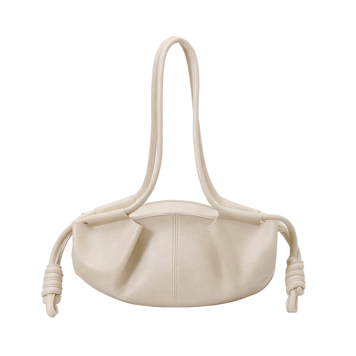 Vintage Soft Pleated Cloud Shoulder Bag, Knotted Side Strap Casual Underarm Hobo Handbag for Women Daily Commute