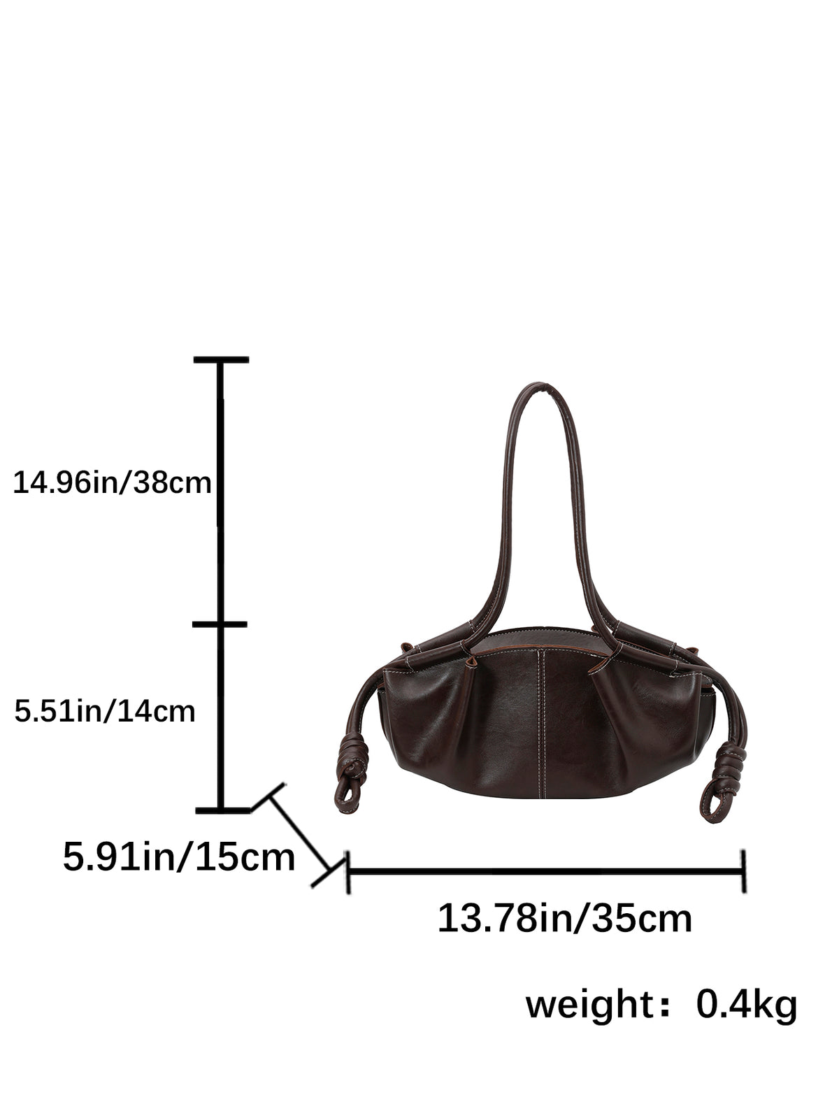 Vintage Soft Pleated Cloud Shoulder Bag, Knotted Side Strap Casual Underarm Hobo Handbag for Women Daily Commute