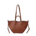 Women Drawstring Side Tote Bag, Contrast Stitch Soft Faux Leather Large Capacity Commute Shoulder Bag
