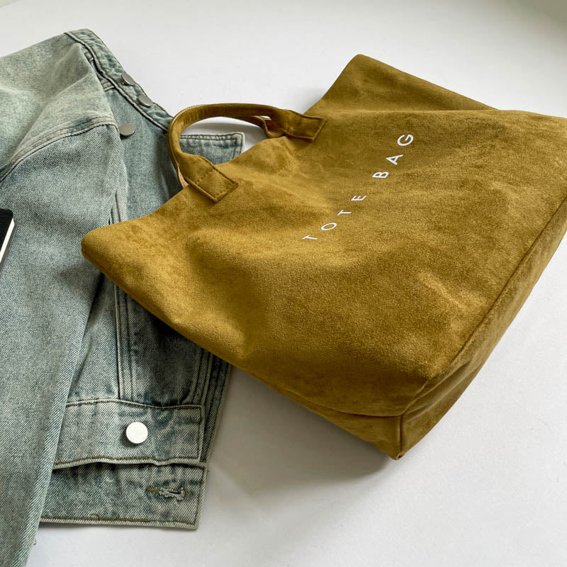 Vintage Large Capacity Suede Leather Bag, New Fashion Handbag, Versatile Commuter Women's Tote Bag